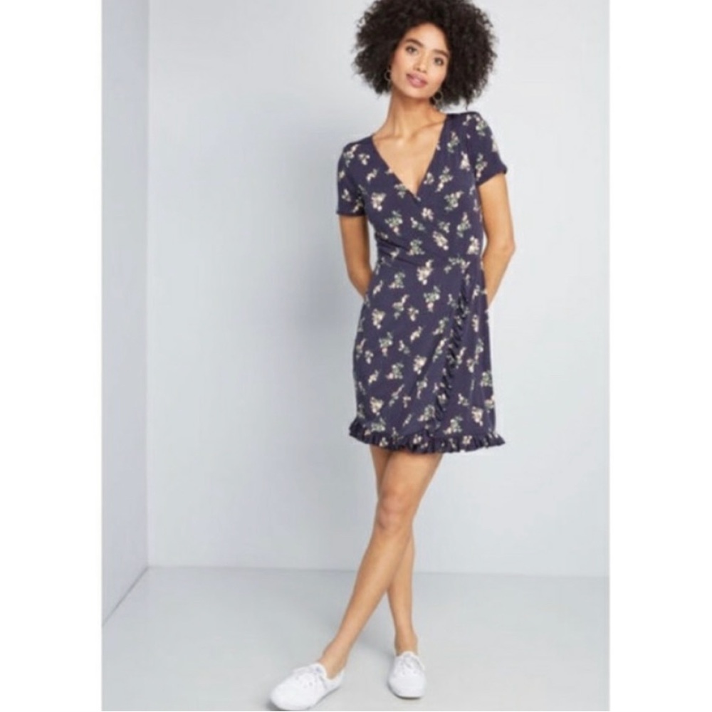 Modcloth Chance Encounter Faux Wrap Dress